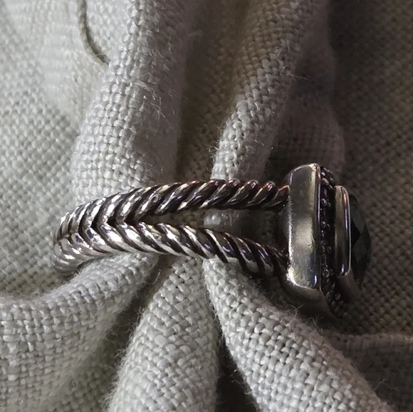 David Yurman Petite Albion Ring in Prasiolite & Diamonds, SS, Size 5.5 - Picture 3 of 13